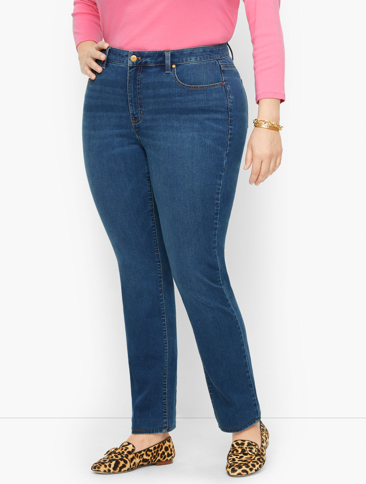 Plus Size Exclusive Straight Leg Jeans - Solstice Wash