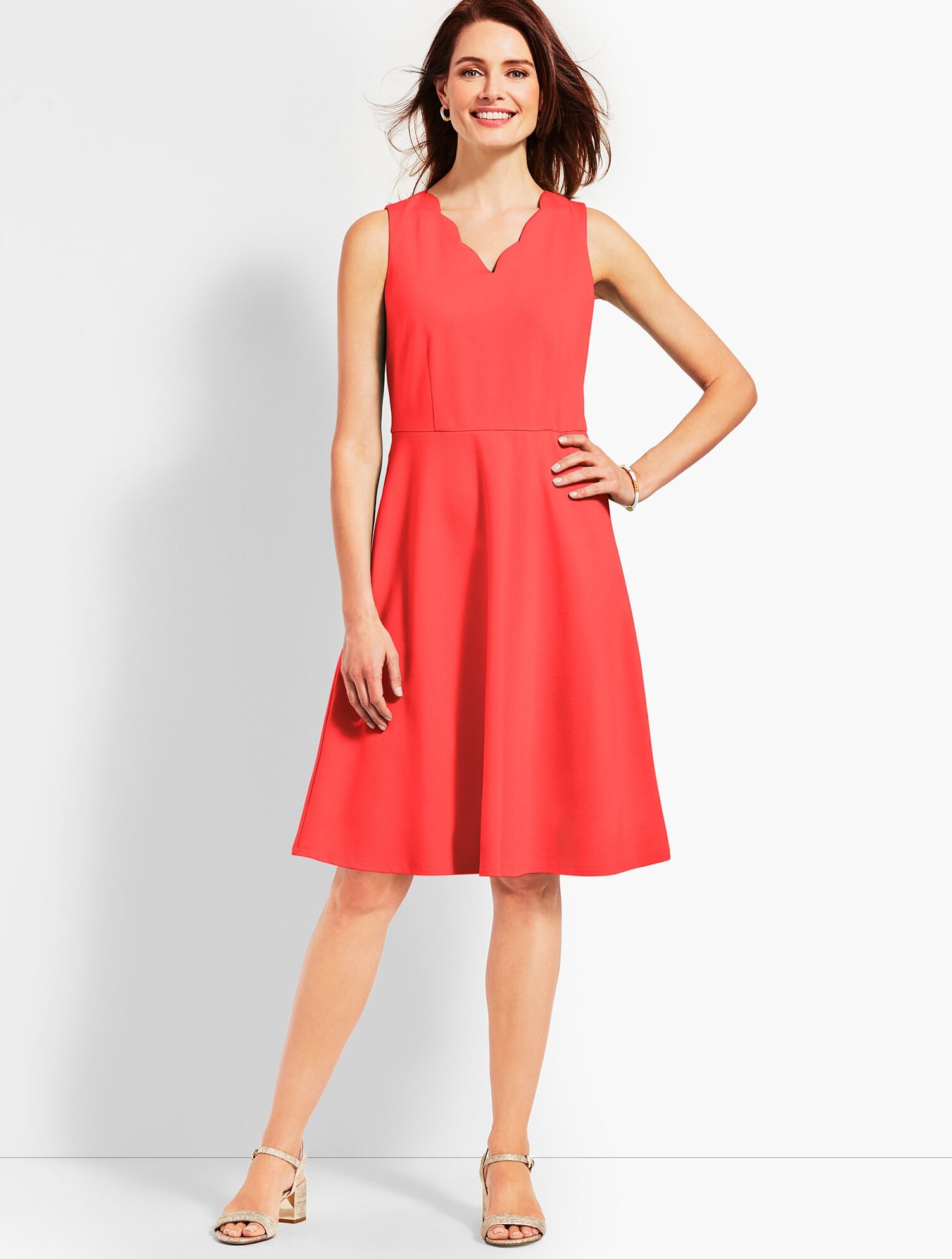 slim fit dress slacks Women Plus Size Solid Red V-Neck Sleeveless Crepe Thigh-High Slit Fit &  Flare Maxi Dress