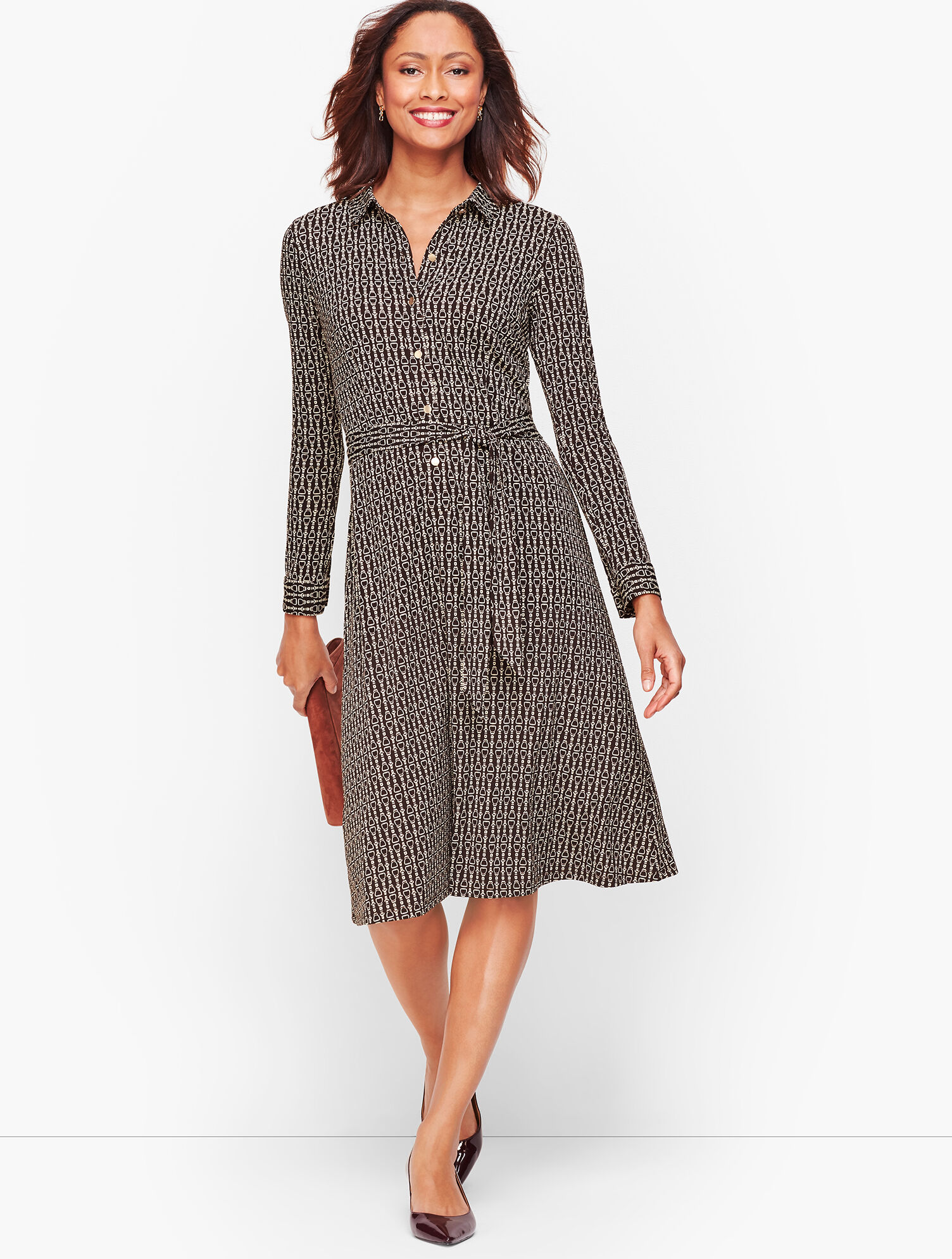 Equestrian Print Jersey Shirtdress