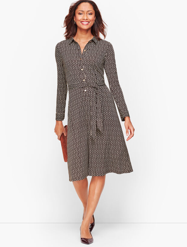 Equestrian Print Jersey Shirtdress