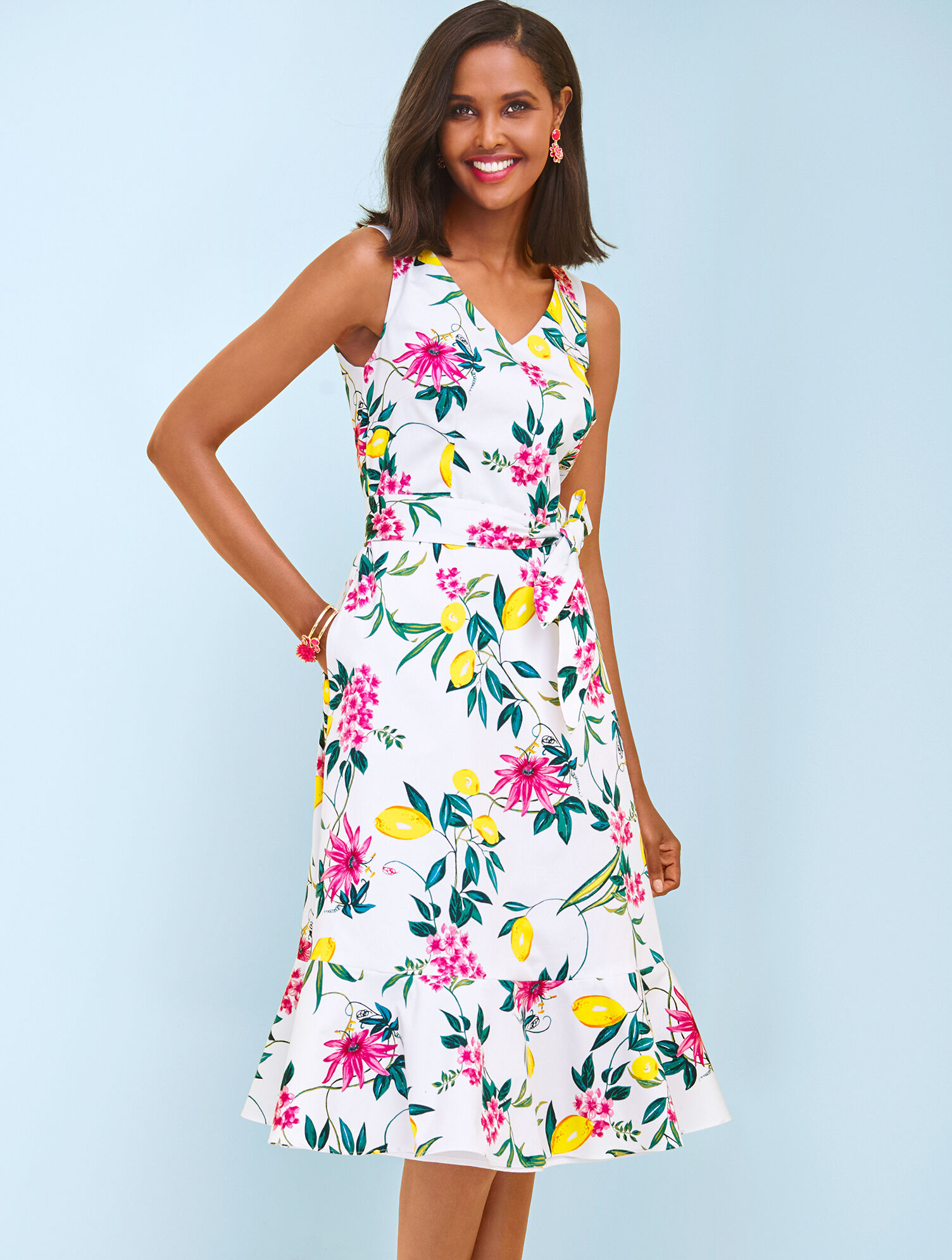 Lively Lemon Fit &amp; Flare Dress