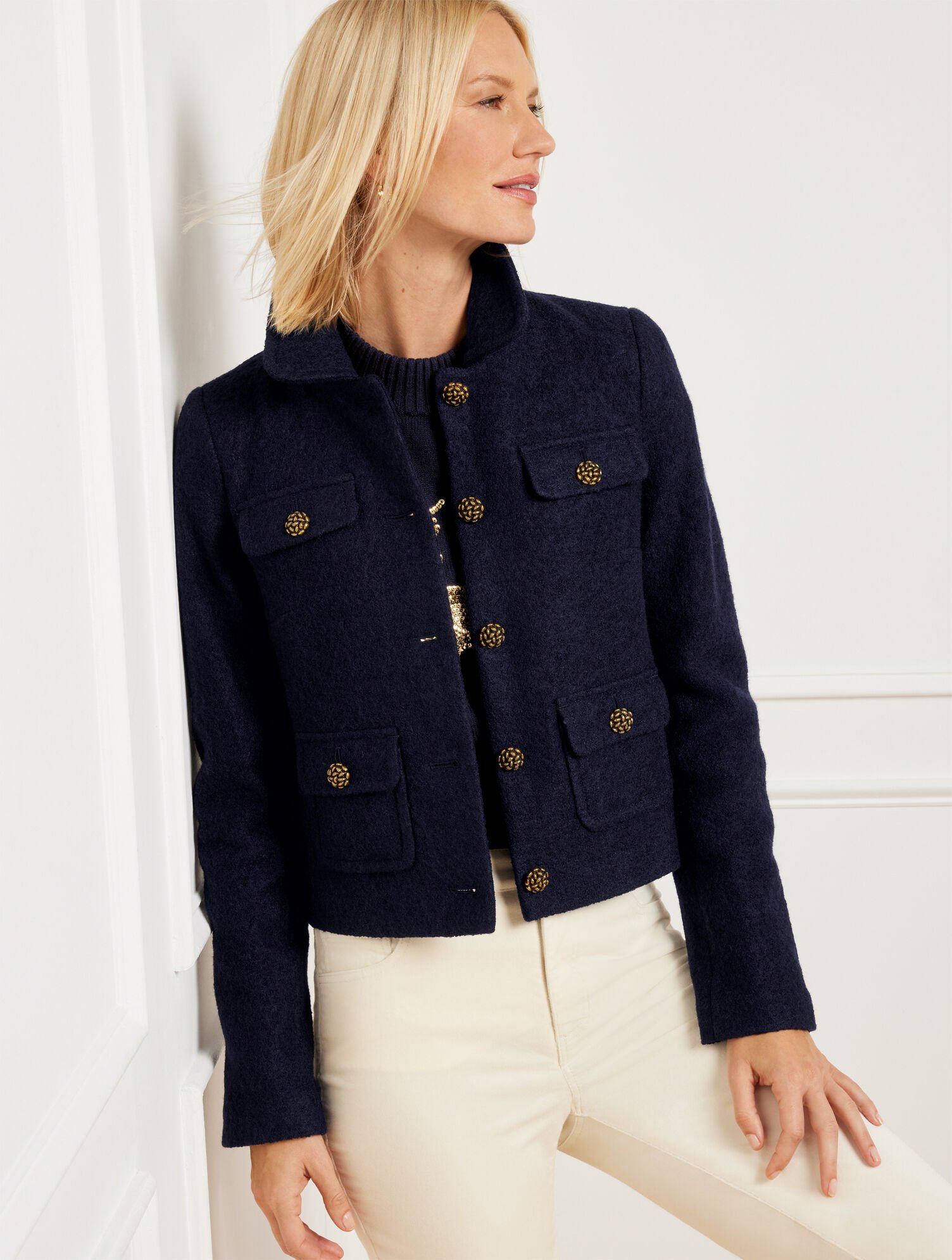 Berkshire Wool Blend Crop Jacket Talbots