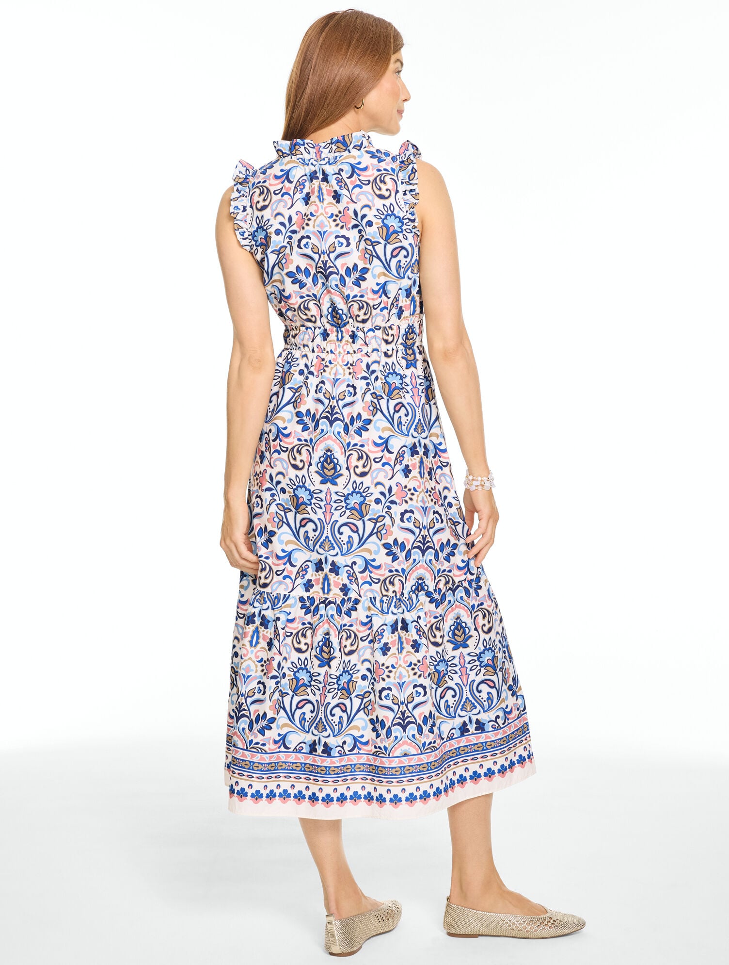 Canyon Wildflowers Poplin Fit & Flare Dress | Talbots