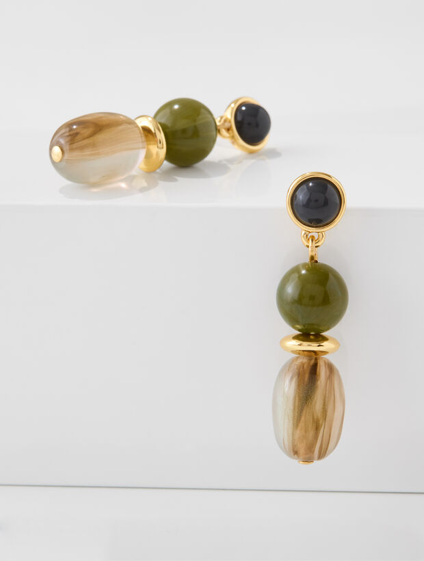 Oval Bead Drop Earrings