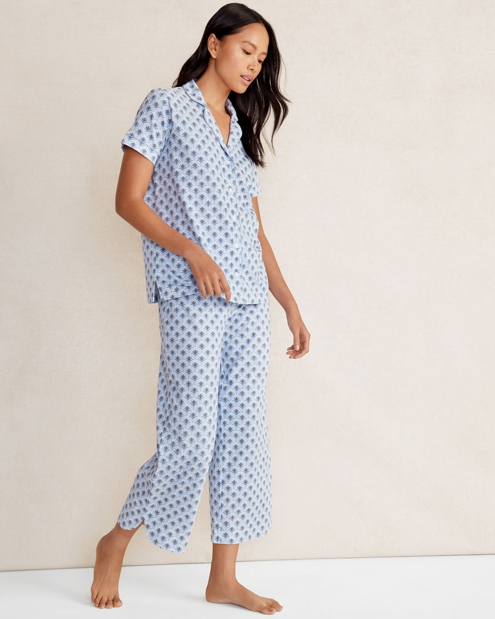 Organic Cotton Jersey Fern Scallop Sleep Set