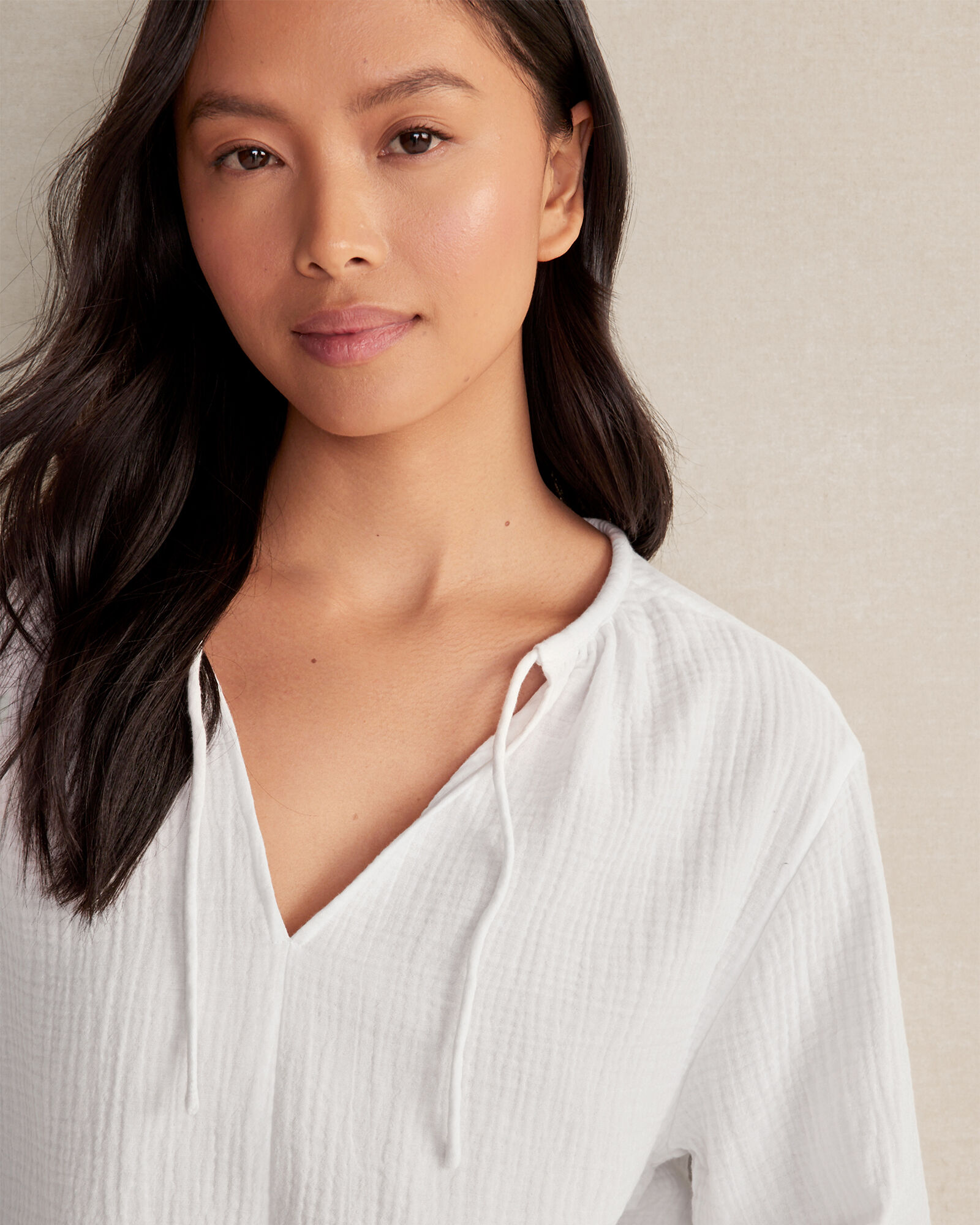 Organic Cotton Gauze Long Sleeve Top