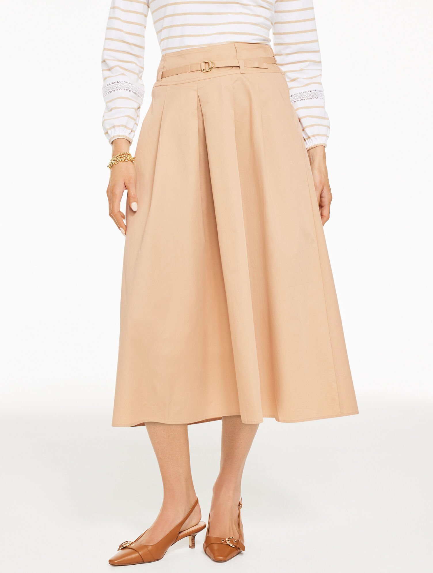 Fit &amp; Flare Twill Skirt