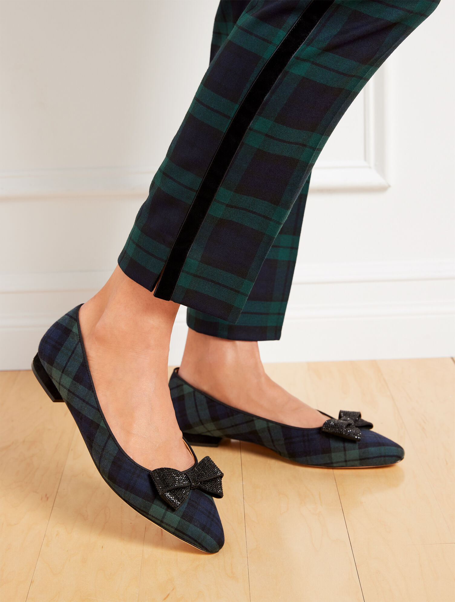 Talbots Hampshire Ankle Pants - Black Watch Plaid