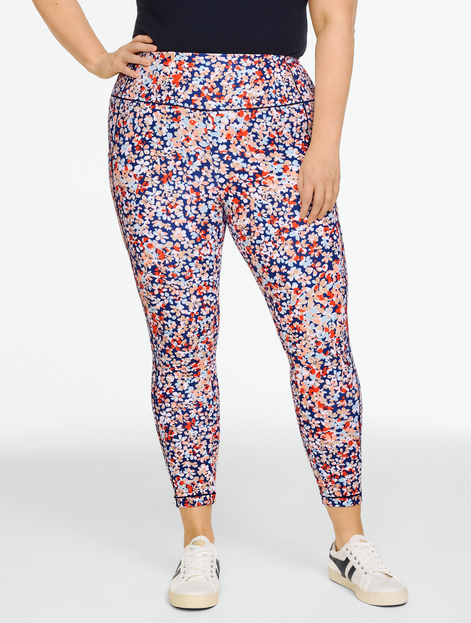 Out &amp; About High Waist Capri Leggings - Camo Floral