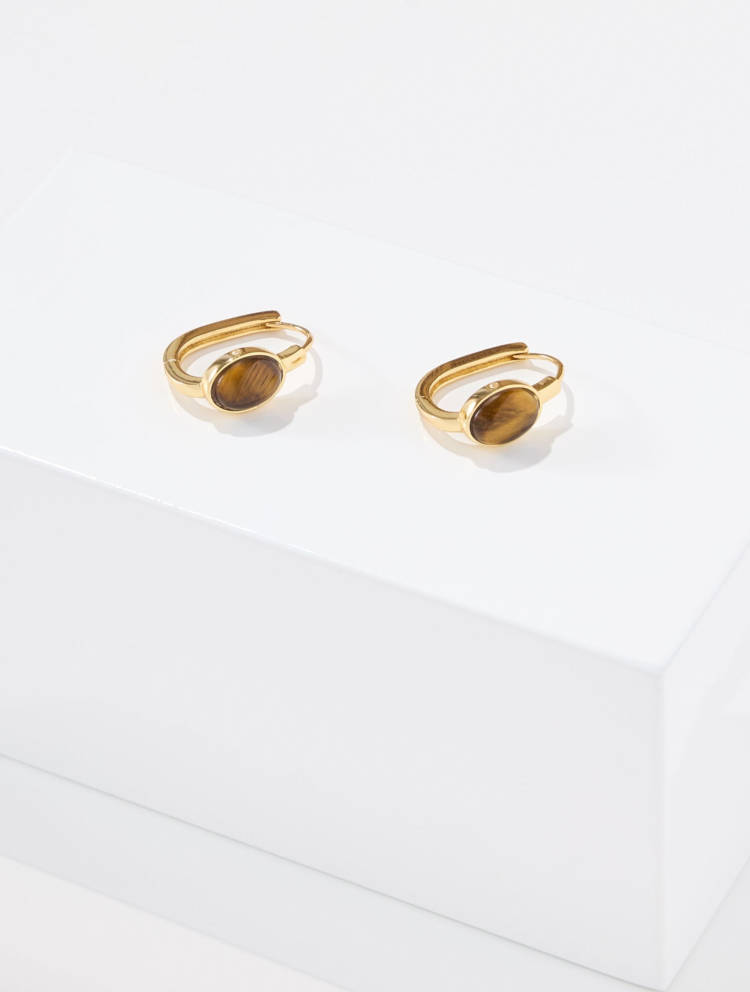 Cabochon Hoop Earrings