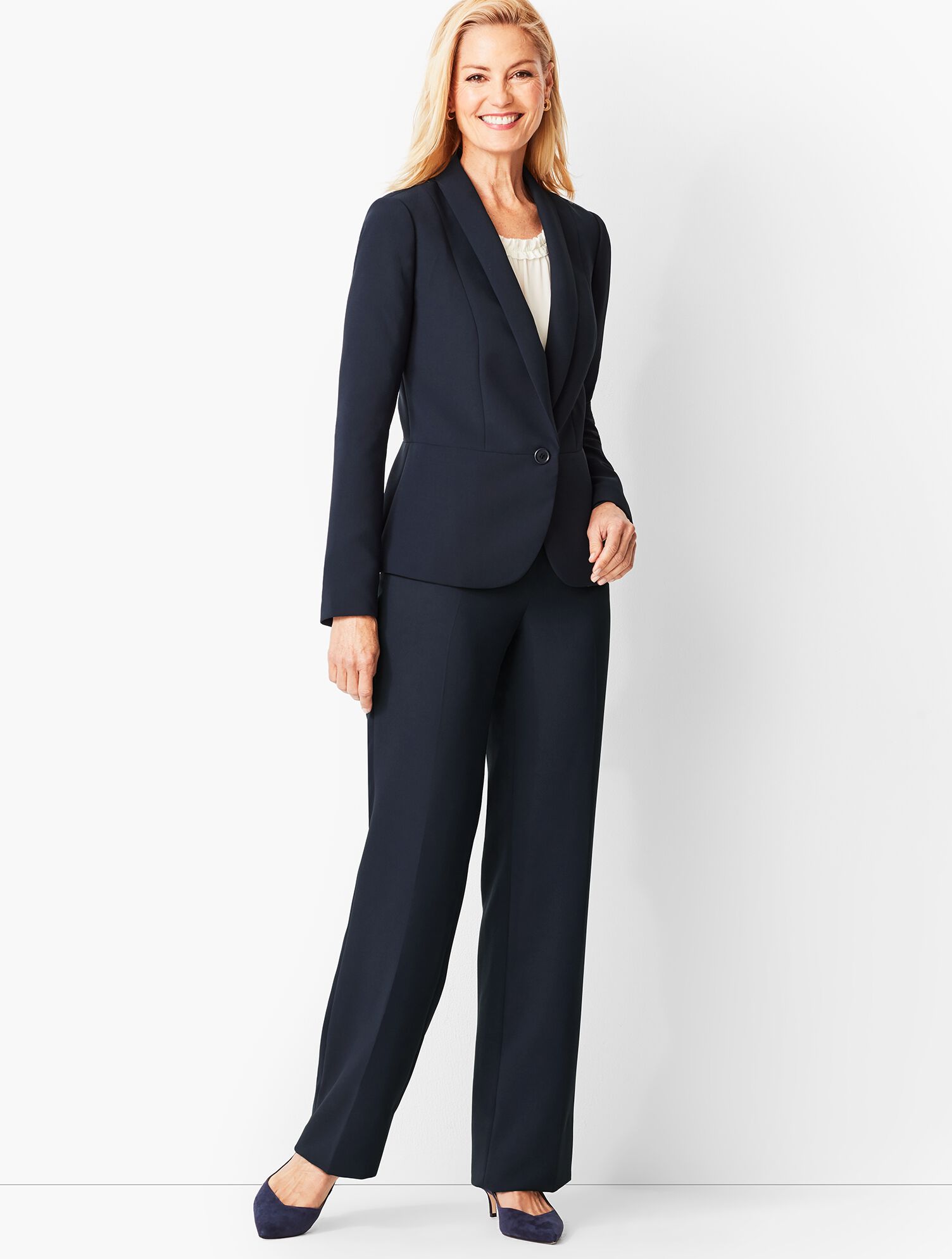 Talbots Refined Crepe Single-Button Peplum Blazer
