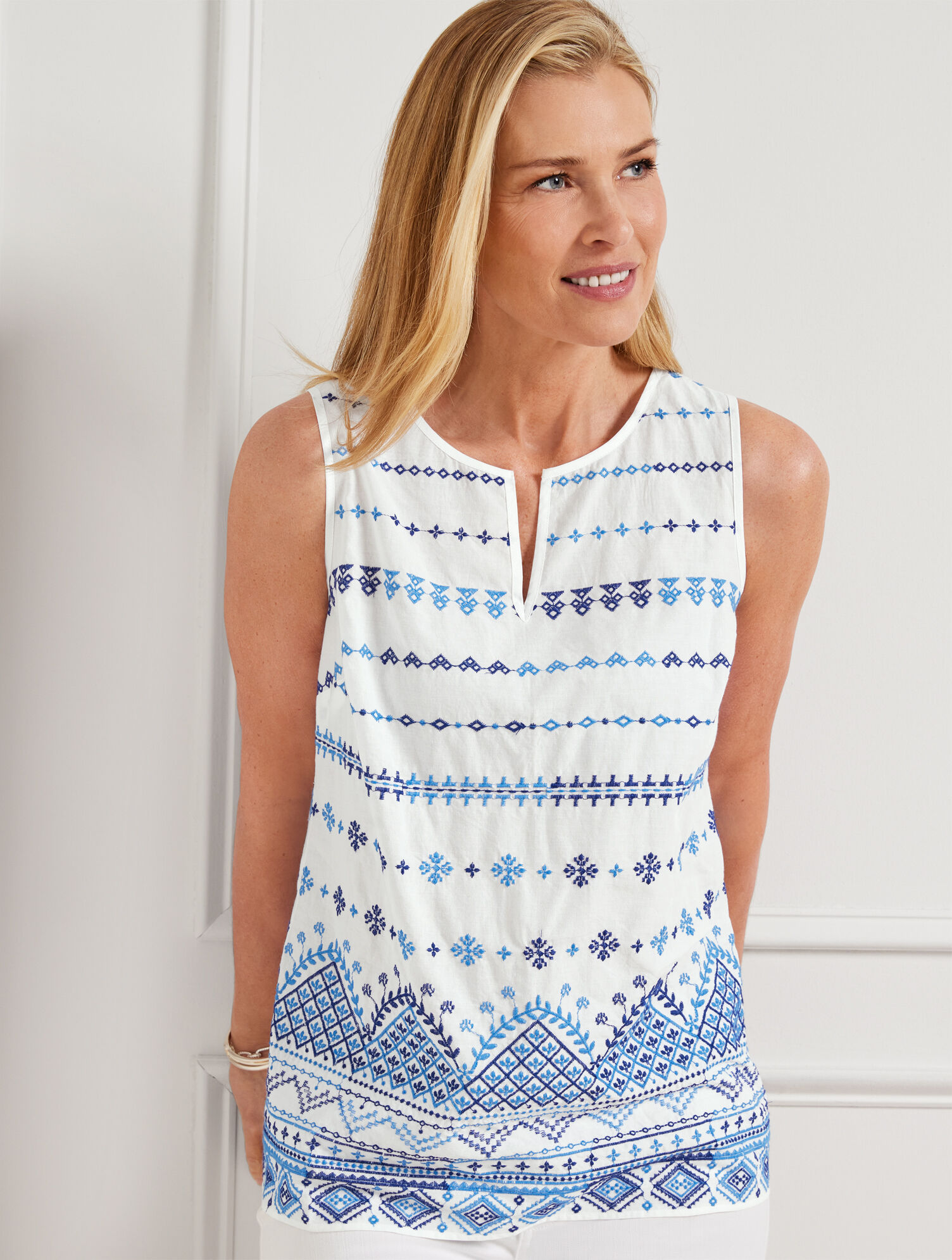 Geometric Floral Shell | Talbots