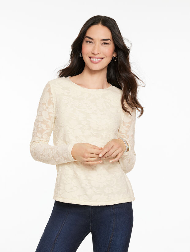 Long Sleeve Crewneck Tee - Floral