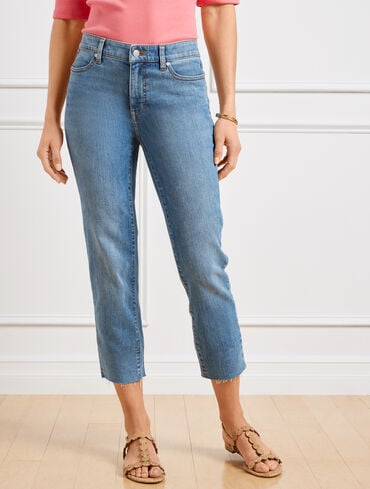 Crop Straight Leg Jeans - Lenox Wash