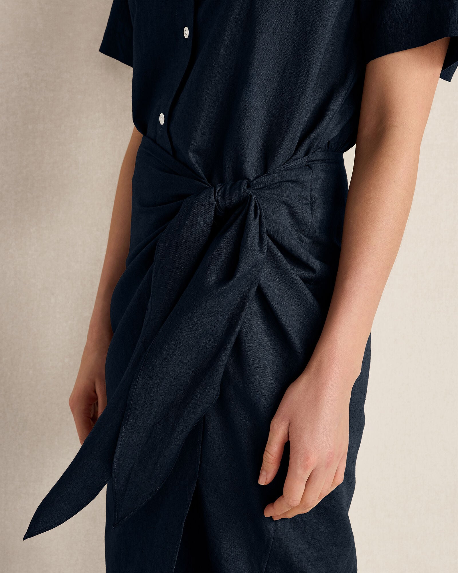 Organic Cotton Linen Wrap Dress