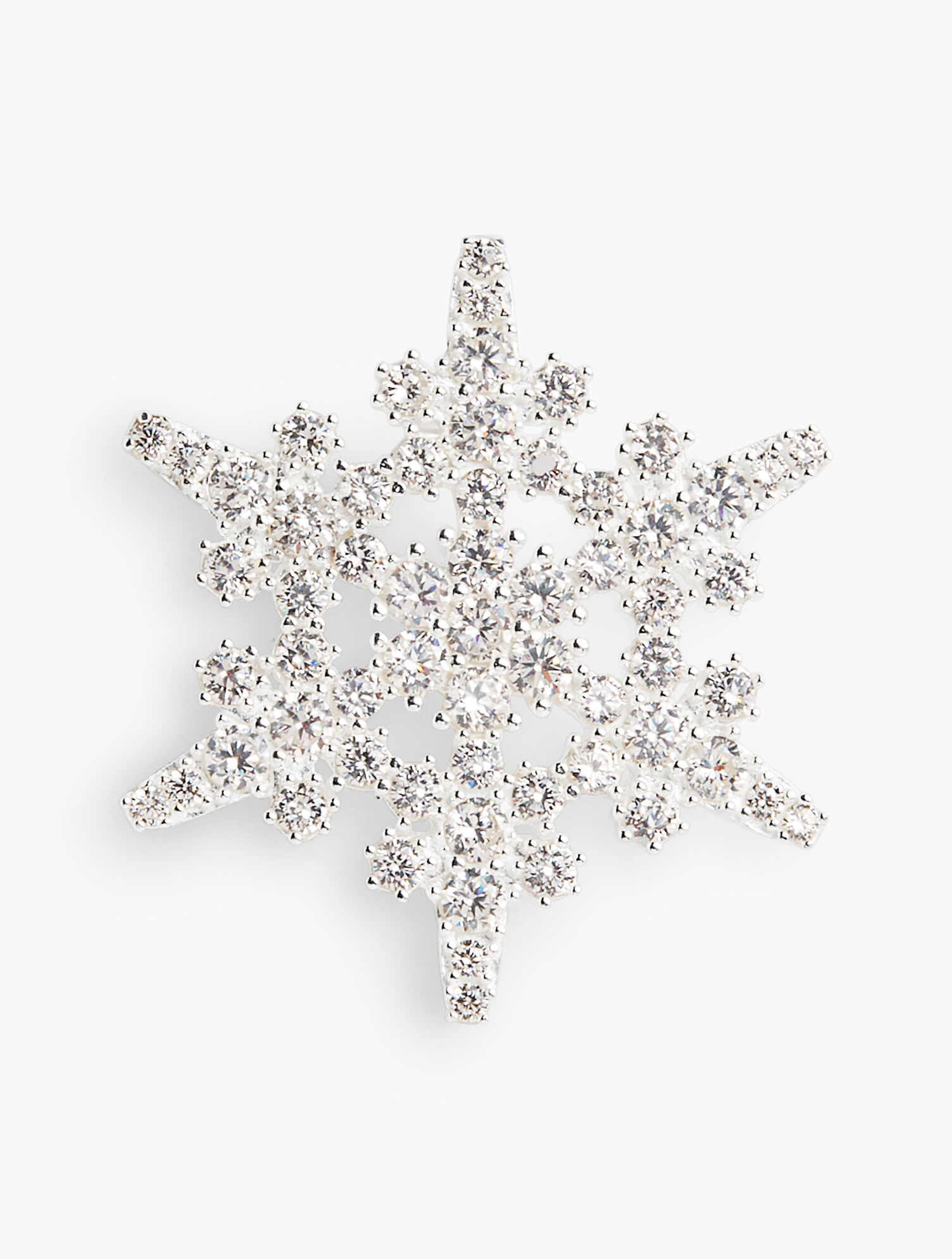 Sterling Silver Crystal Snowflake Brooch | Talbots Sterling Silver Crystal Snowflake Brooch | Talbots
