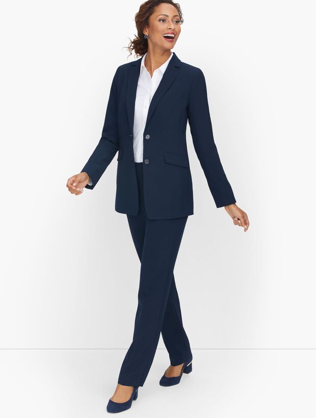 Stretch Crepe Two Button Blazer