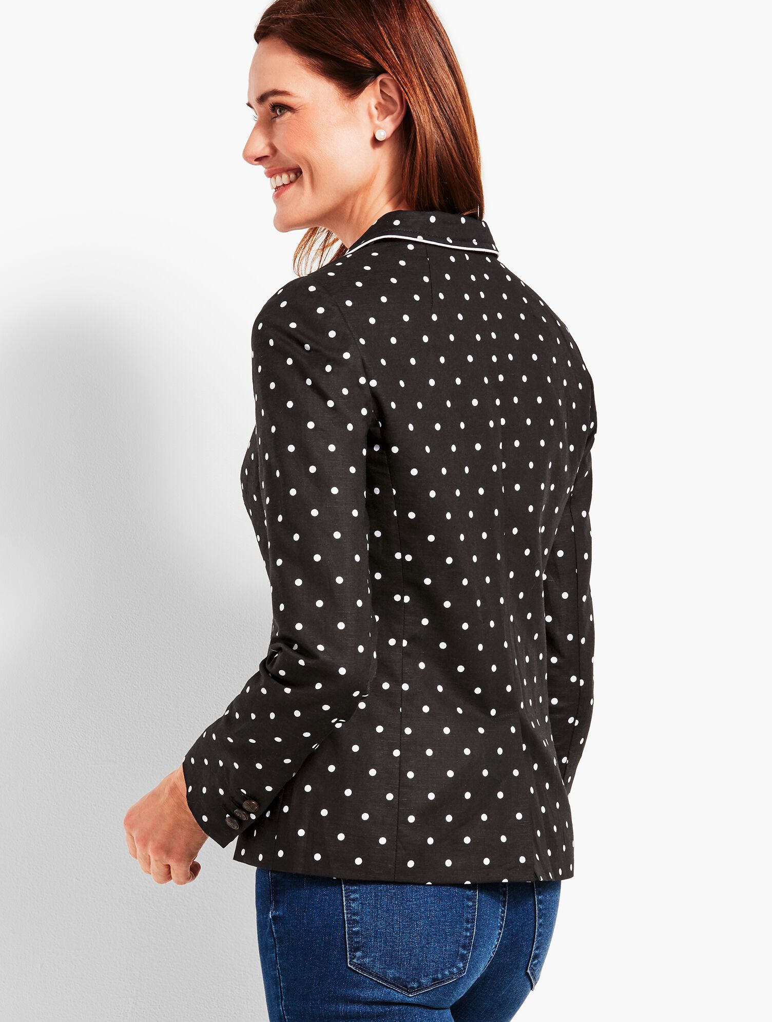 Linen Blend Dot Blazer