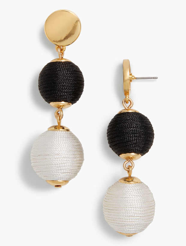Thread-Wrapped Sphere Earrings
