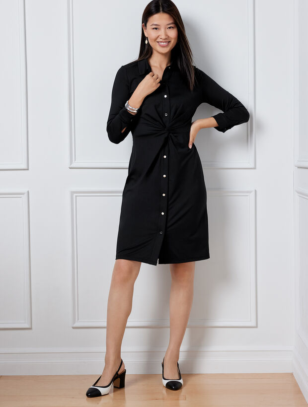 Effortless Jersey Twist Shirtdress