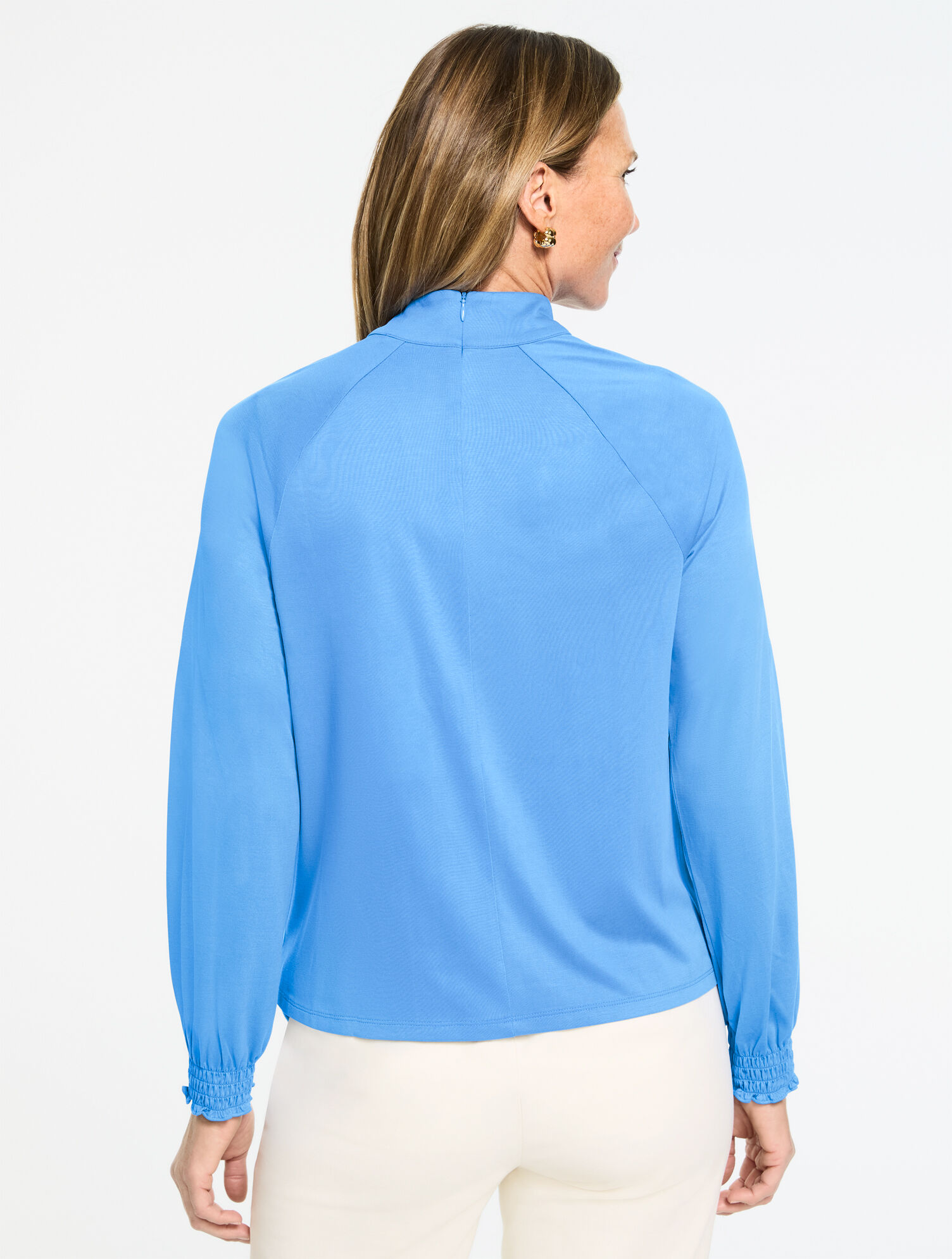 Mockneck Knit Blouse