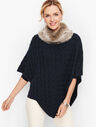 Textured Cableknit Poncho