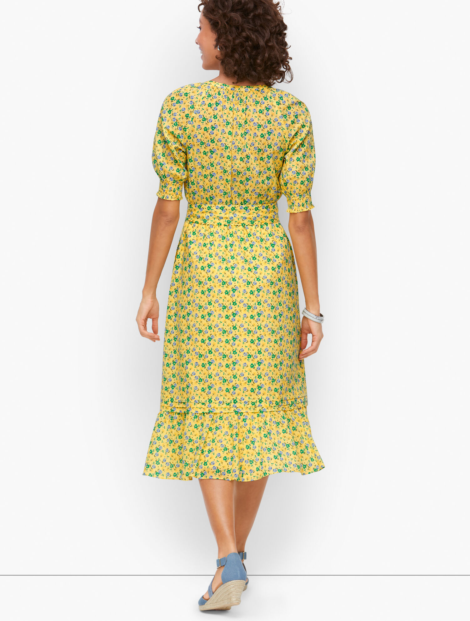 Floral Smocked Voile Fit &amp; Flare Dress