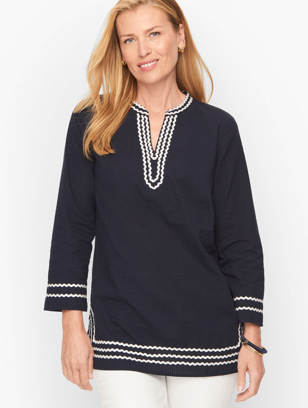Ric Rac Trim Seersucker Tunic | Talbots