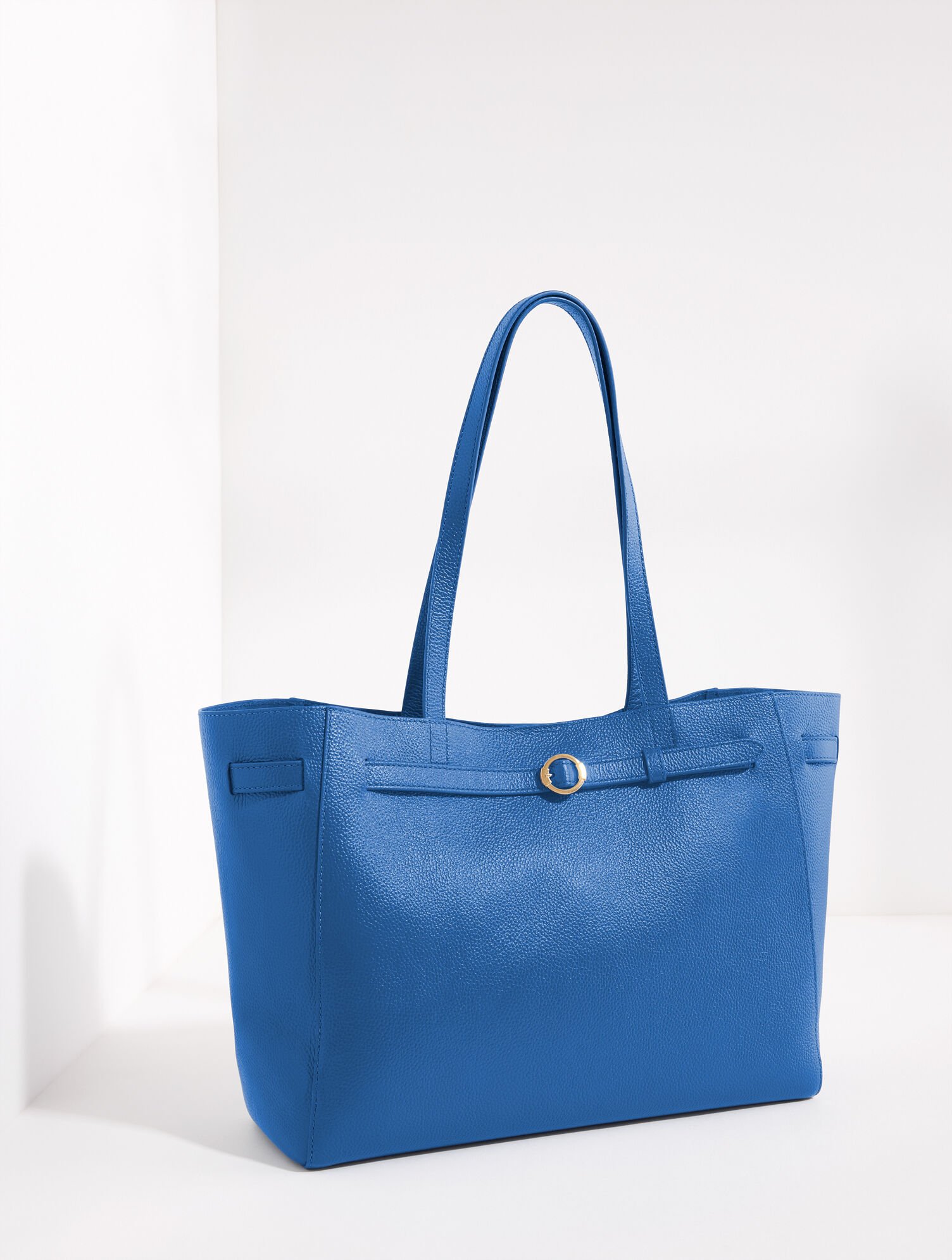 Mallory Pebble Leather Belted Tote