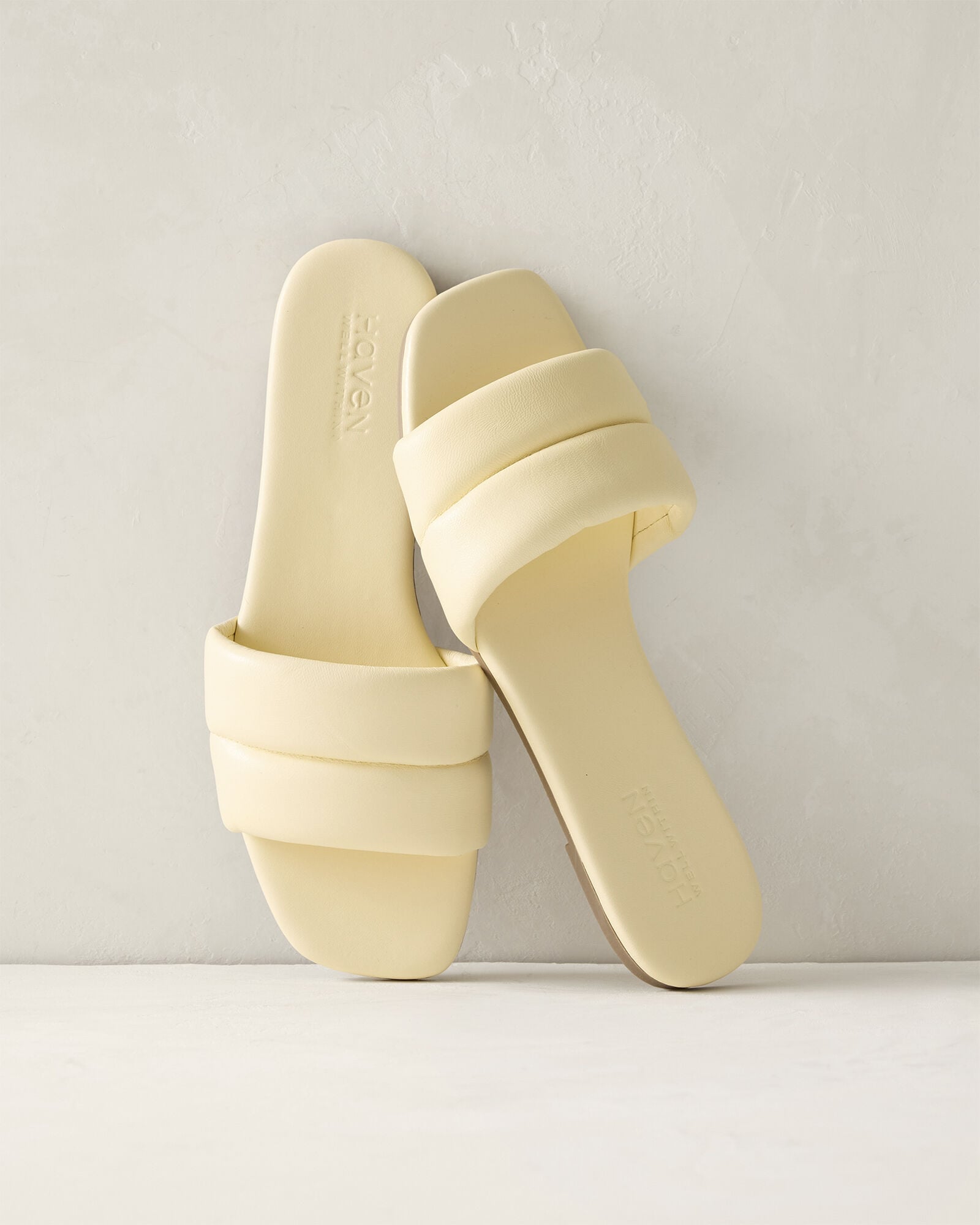 Quilted Leather Slides