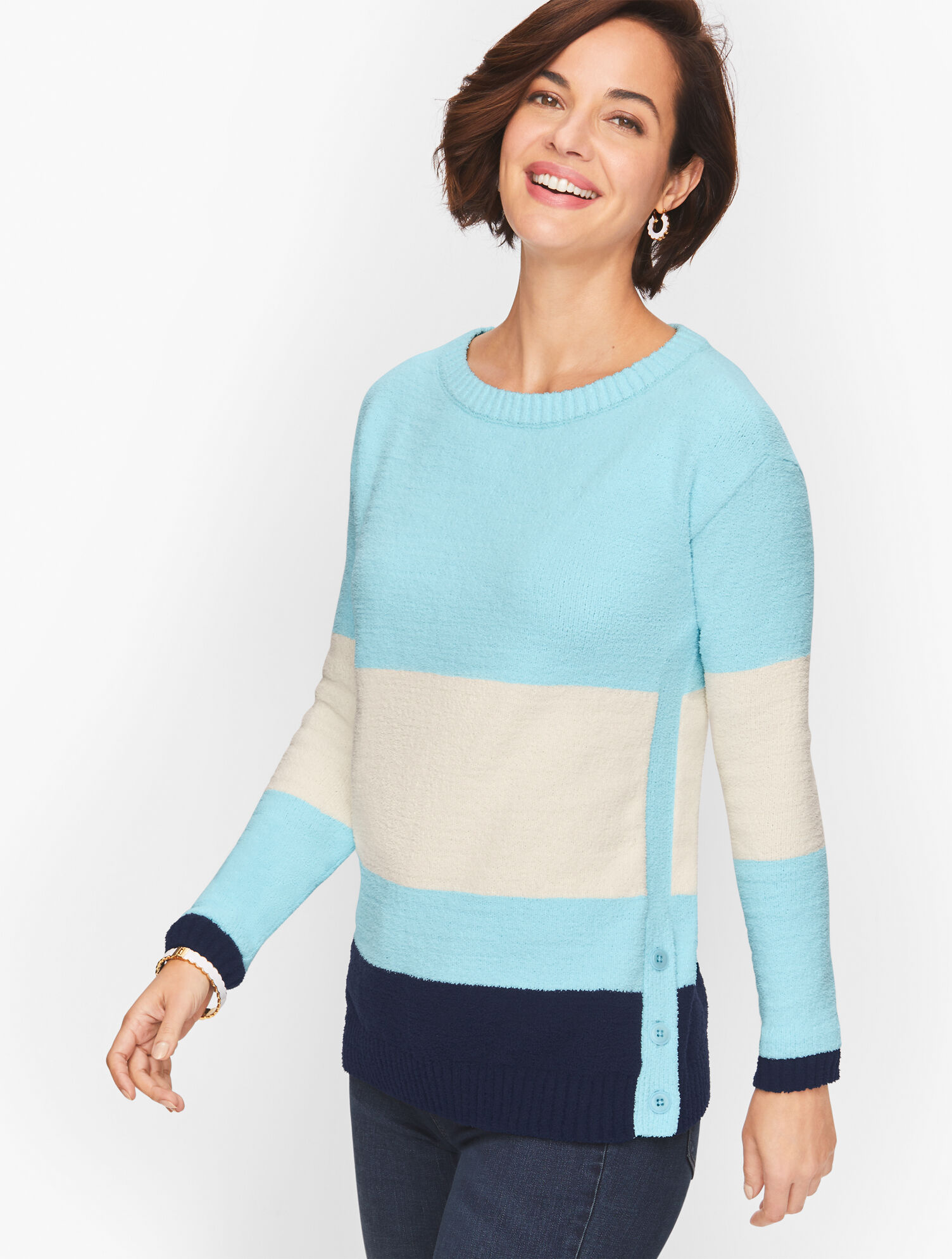 Talbots Colorblock Colorblock Terry Pullover | Talbots