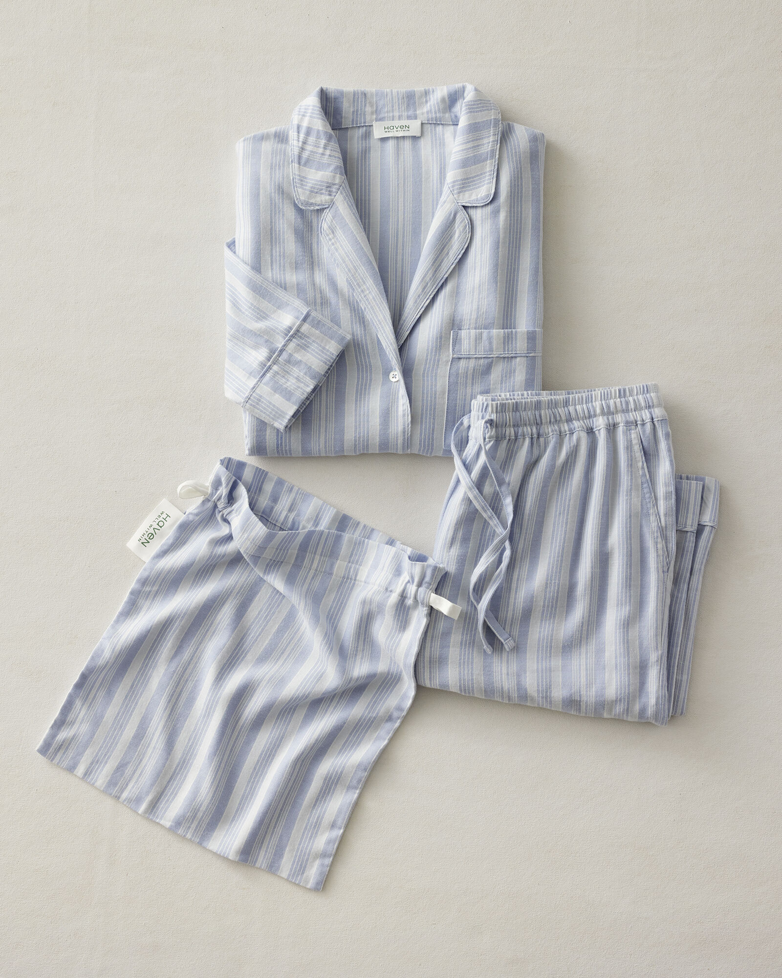 ECOVERO&trade; Flannel Vintage Stripe Sleep Set