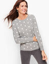Cashmere Button Cuff Sweater - Dot