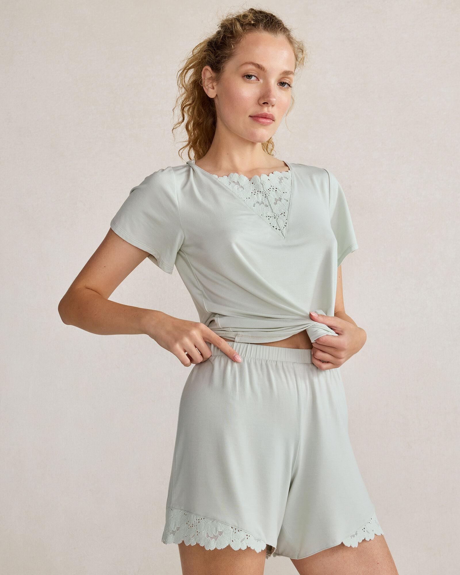 Dream Soft Lace Trim Pajama Shorts