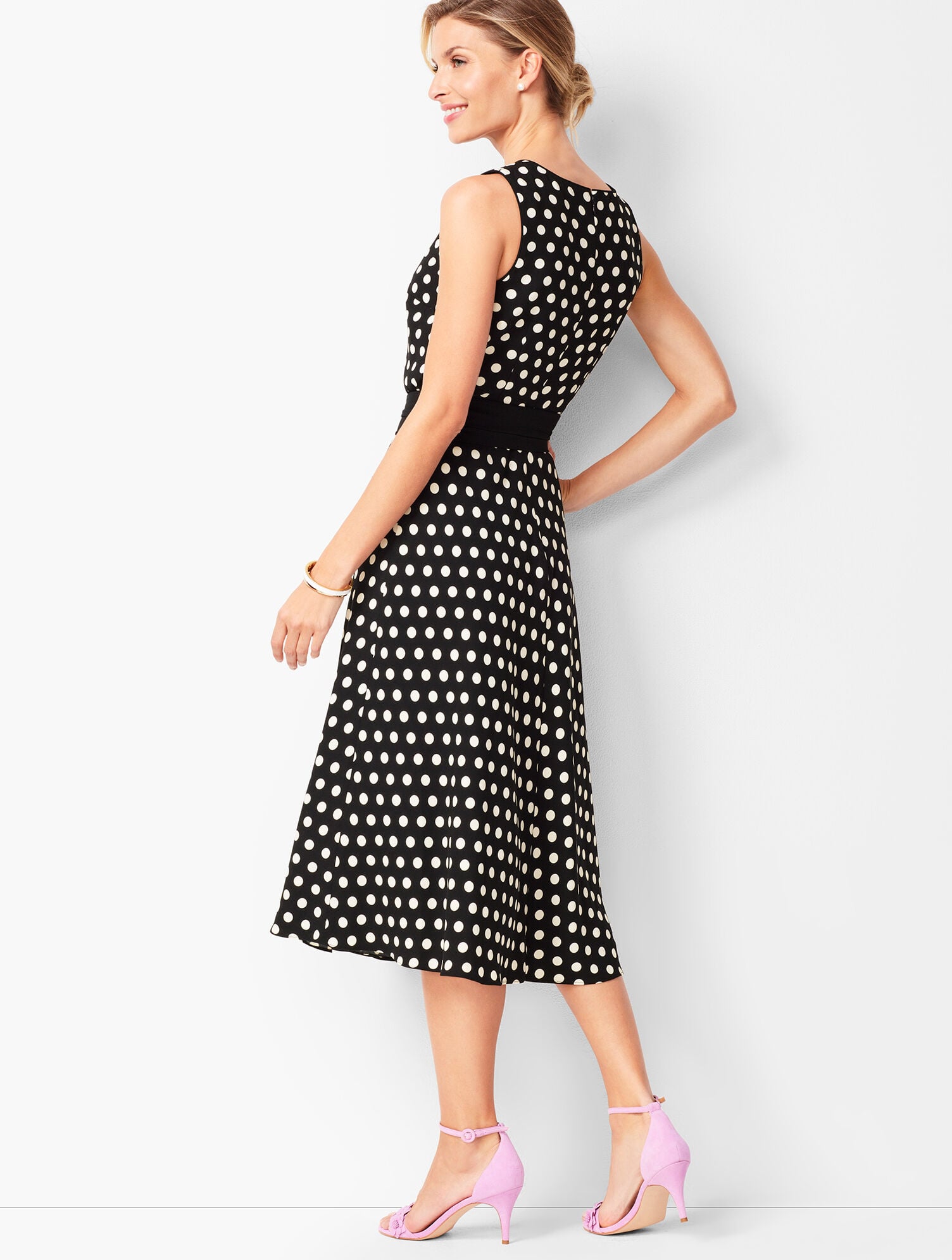 princess polly baby blue dress DOLCE & GABBANA Black White Polka Dot Print Stretch Silk Cocktail Dress 12  = 48
