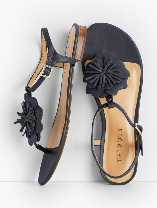 Keri Flower Sandals - Solid