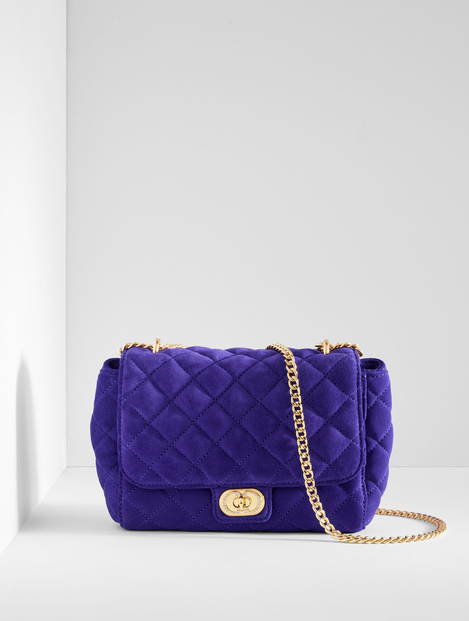 Hayes Quilted Suede Crossbody | Talbots display picture 1
