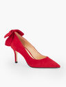 Erica Bow Suede Pumps