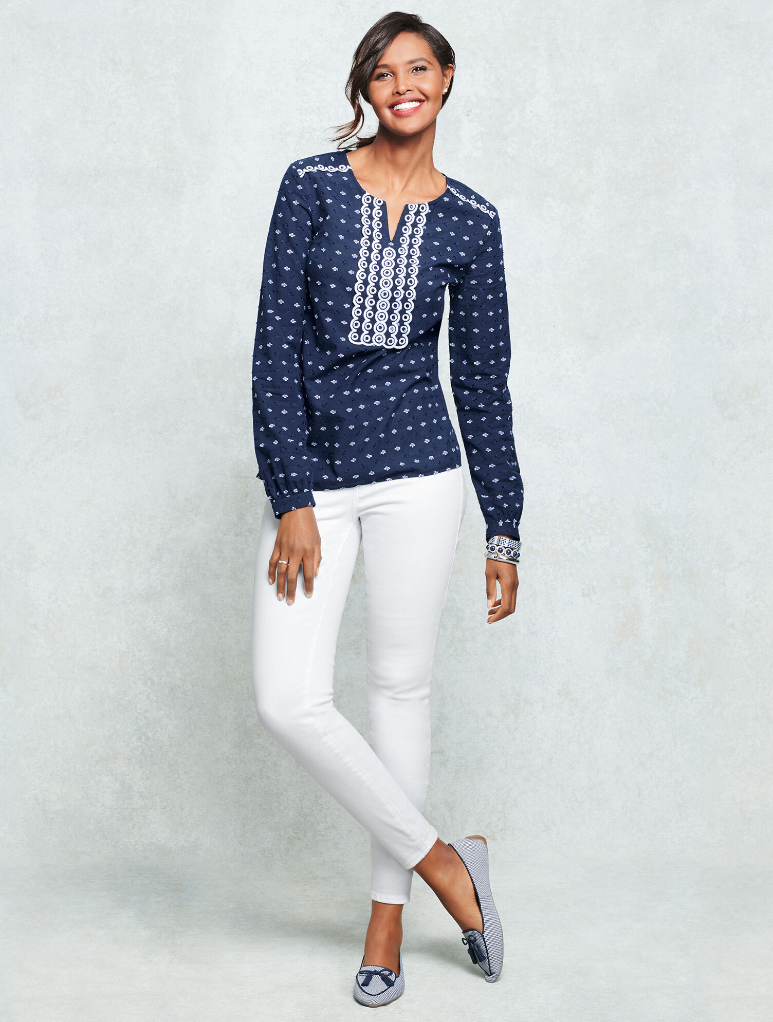 Embroidered Clip Dot Popover