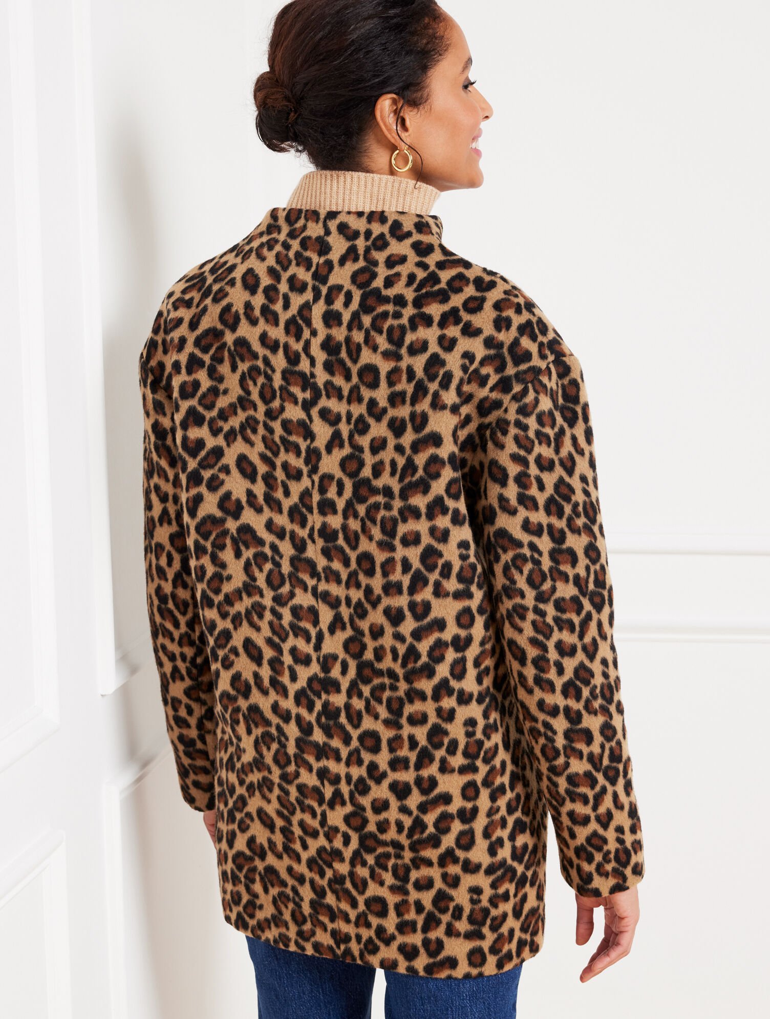 Leopard Wool Blend Coat Talbots