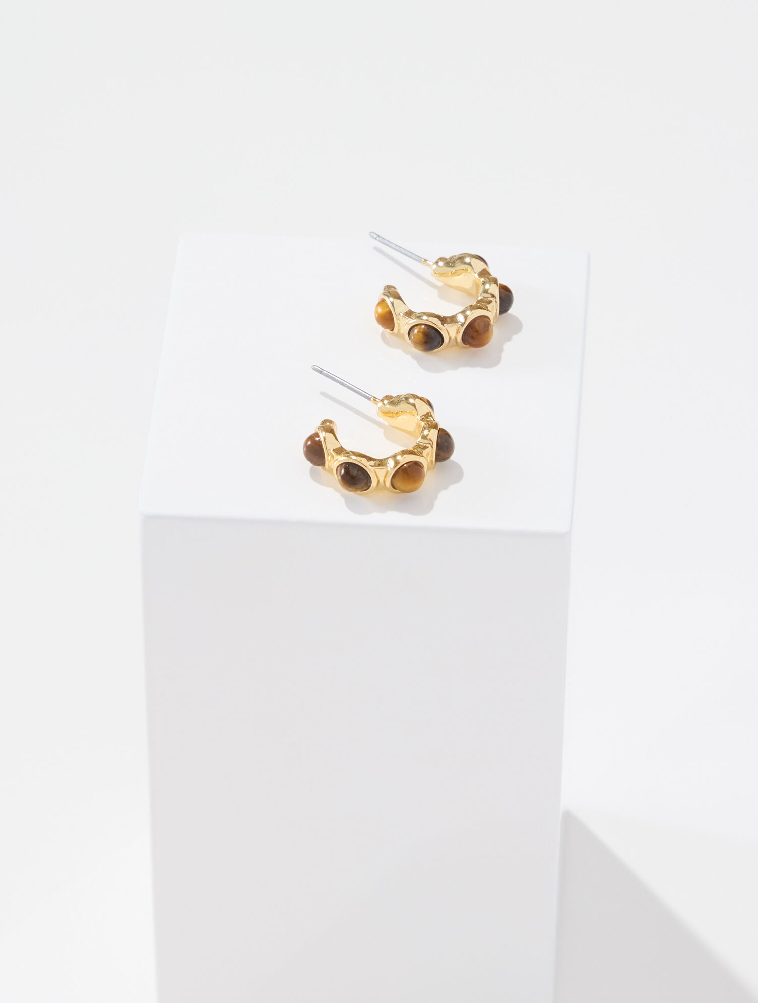 Semiprecious Hoop Earrings