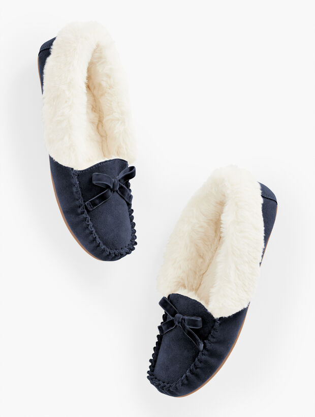 Ruby Faux Fur Cuff Moccasins - Suede