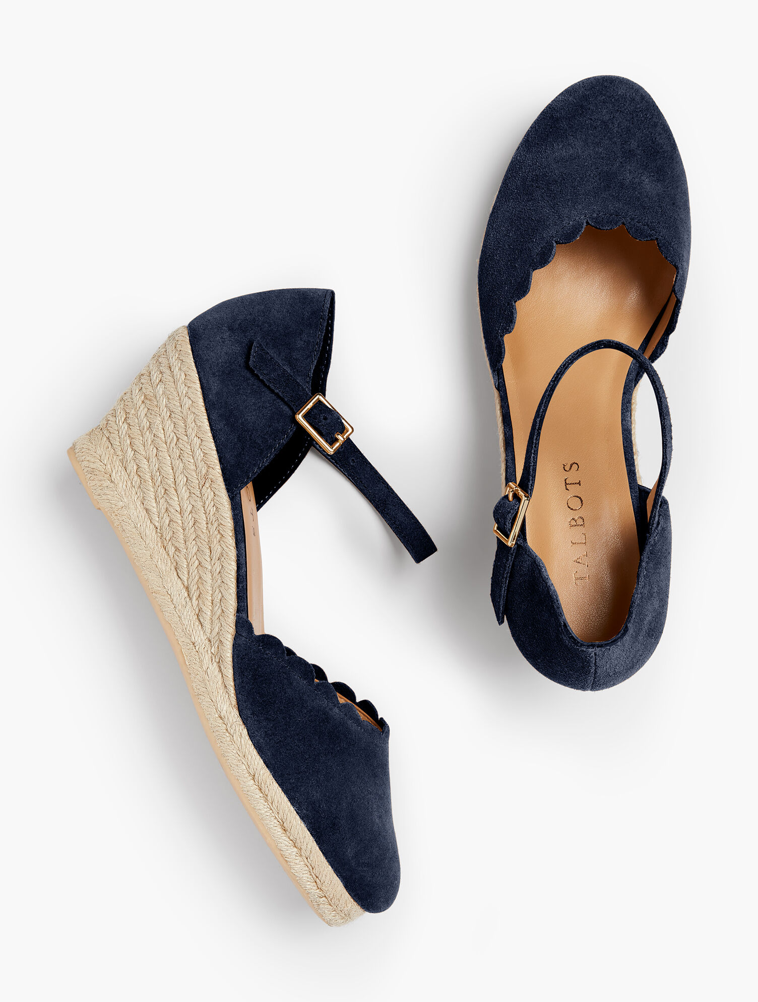 Lyndsay Espadrille Wedges - Scallop- Edge