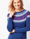 Reindeer-Print Fair Isle Sweater