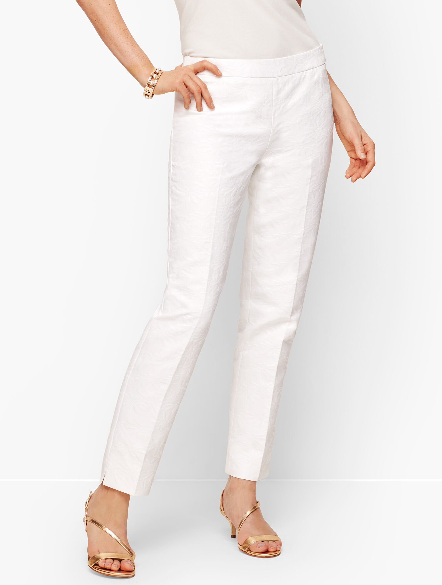 Matelassé Slim Ankle Pants | Talbots Matelassé Slim Ankle Pants | Talbots