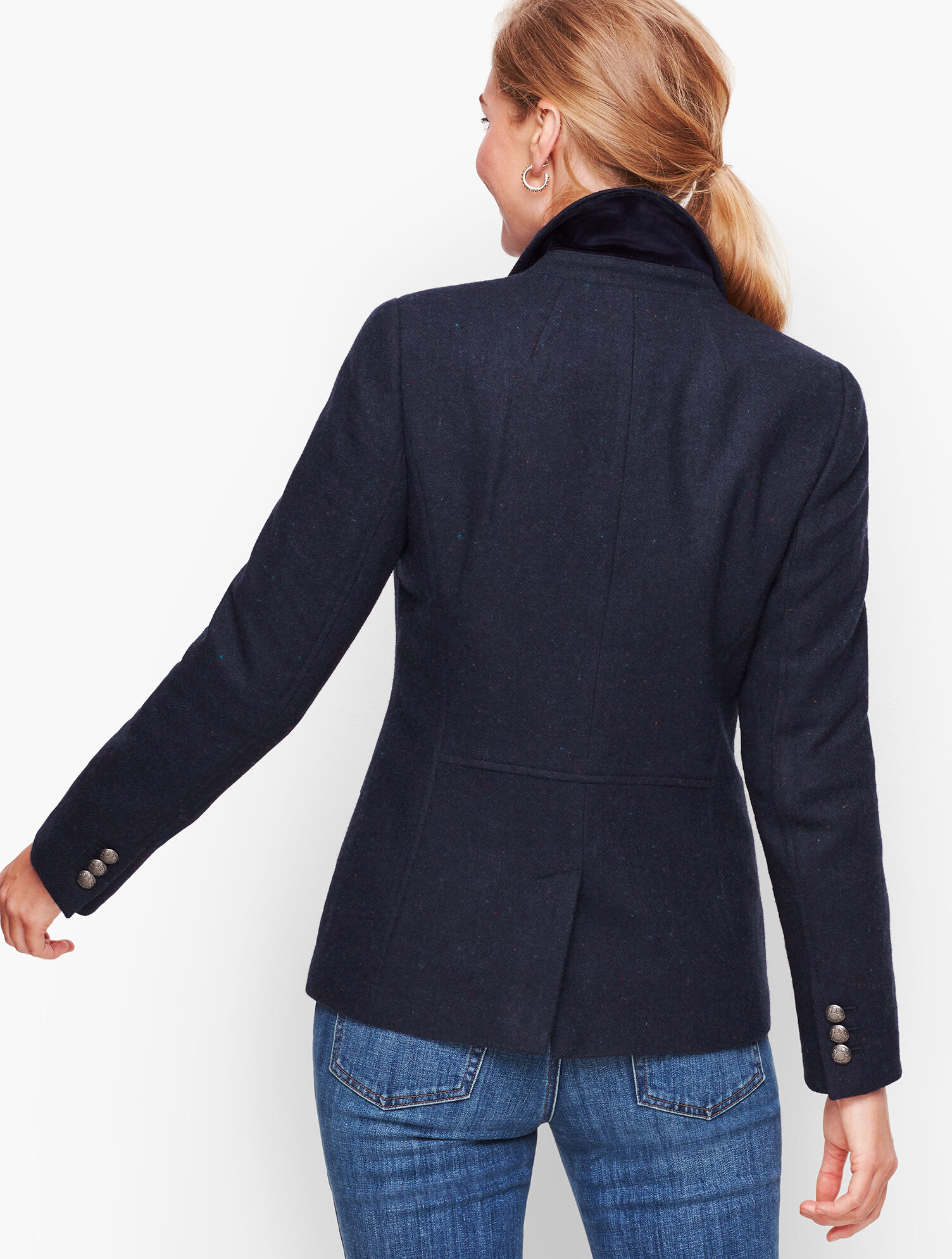 Shetland Wool Blazer - Navy | Talbots display picture 1