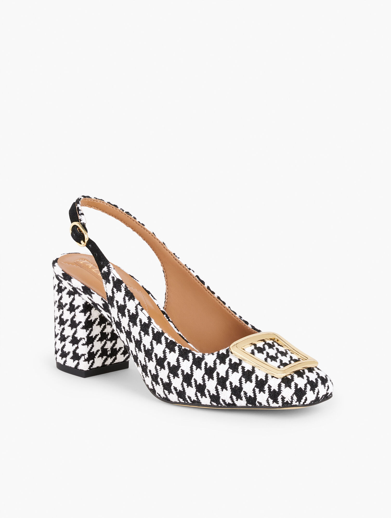 Valerie Square Toe Pumps - Houndstooth