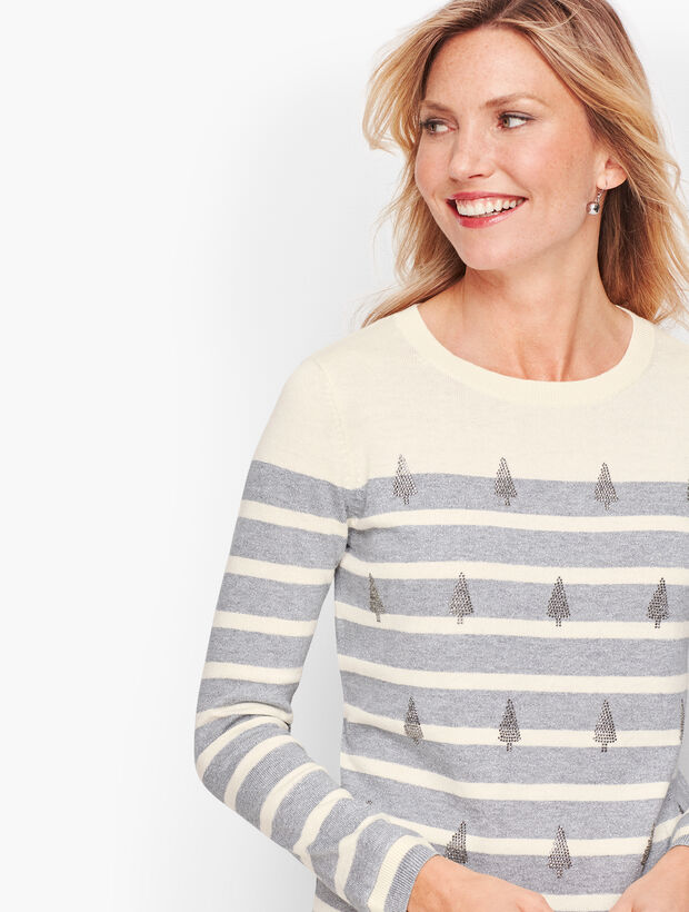 Sparkle Tree Stripe Sweater
