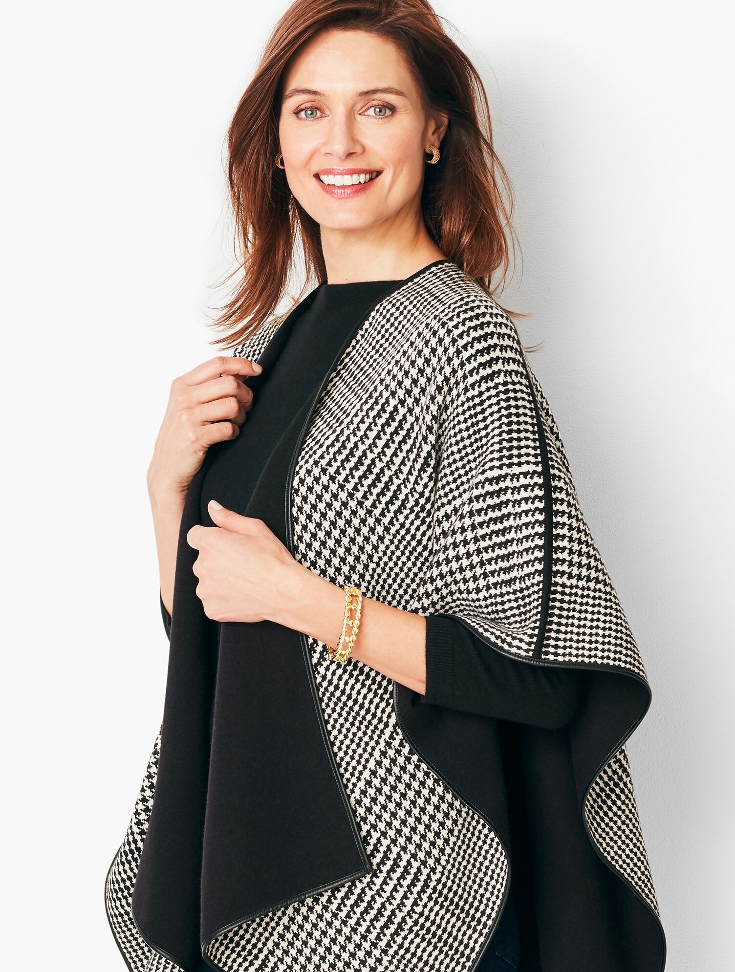 Talbots Ruanas Trimmed Plaid Ruana | Talbots