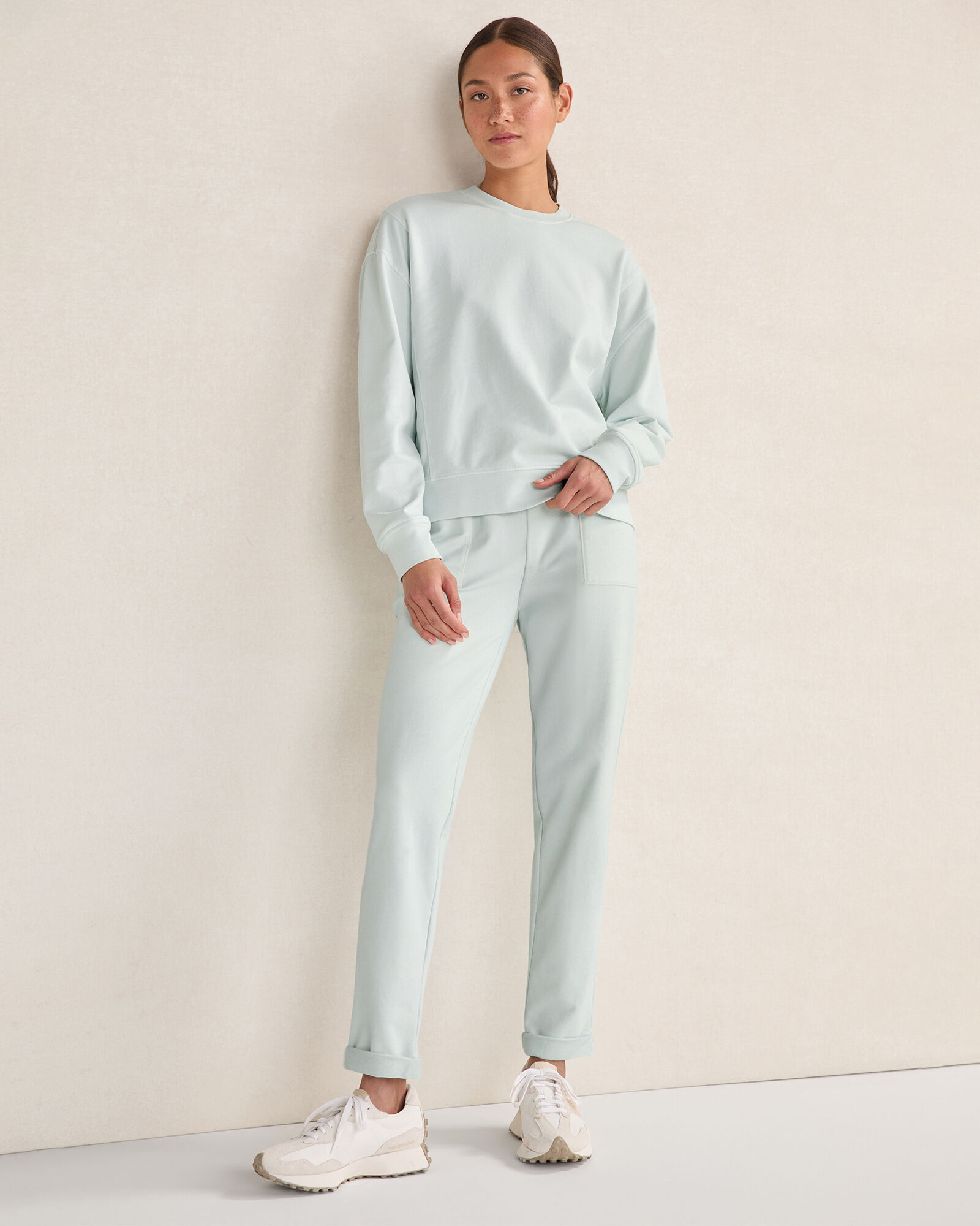 Garment-Dyed Organic Cotton Terry Crewneck